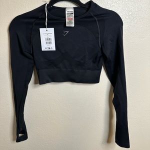 Gymshark Black Flex Long Sleeve Crop Top